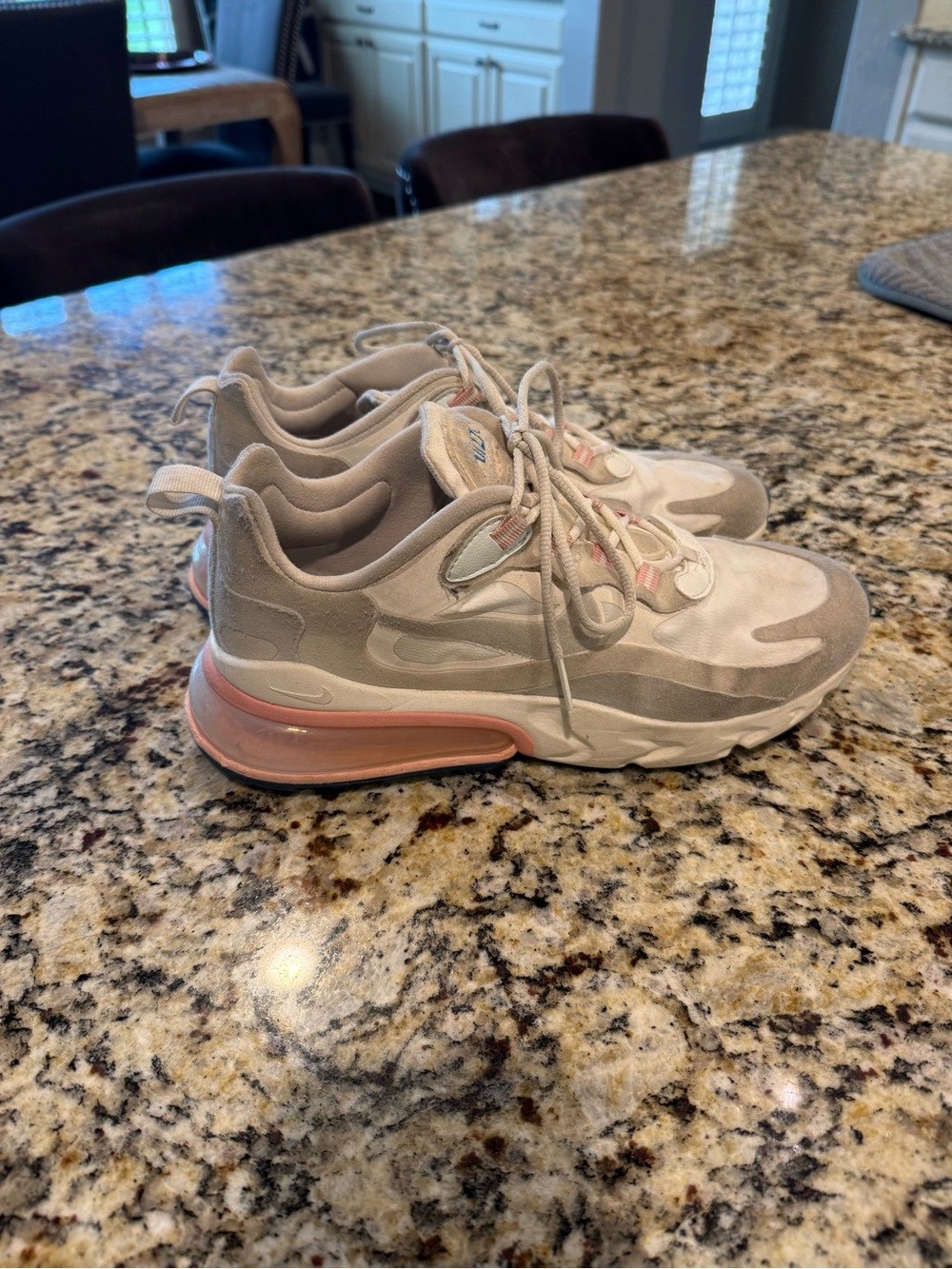 Nike Women's White/grey & Blush Pink Air Max Sneakers - size 9